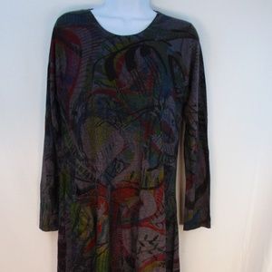 INOAH Earth Long Sleeve Midi, Pocket Dress